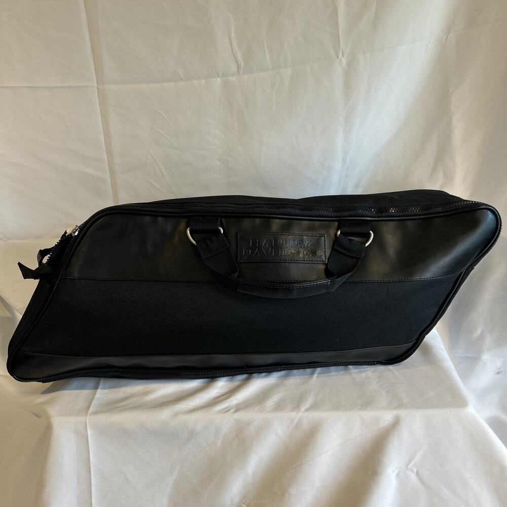 Harley SaddleBag Luggage Bag Double Zipper and Double Handle Black